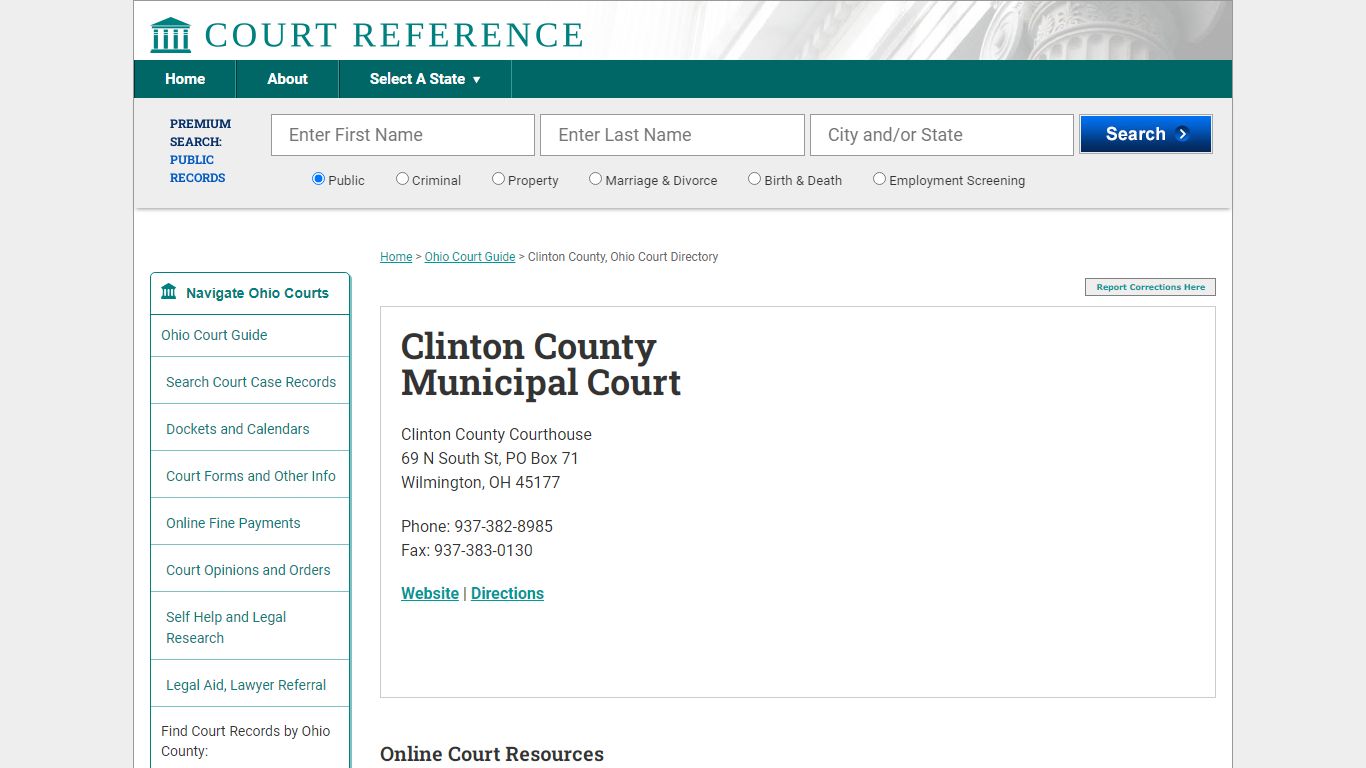 Clinton County Municipal Court - Courtreference.com
