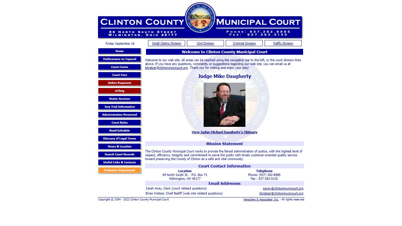 Clinton County Municipal Court - Home